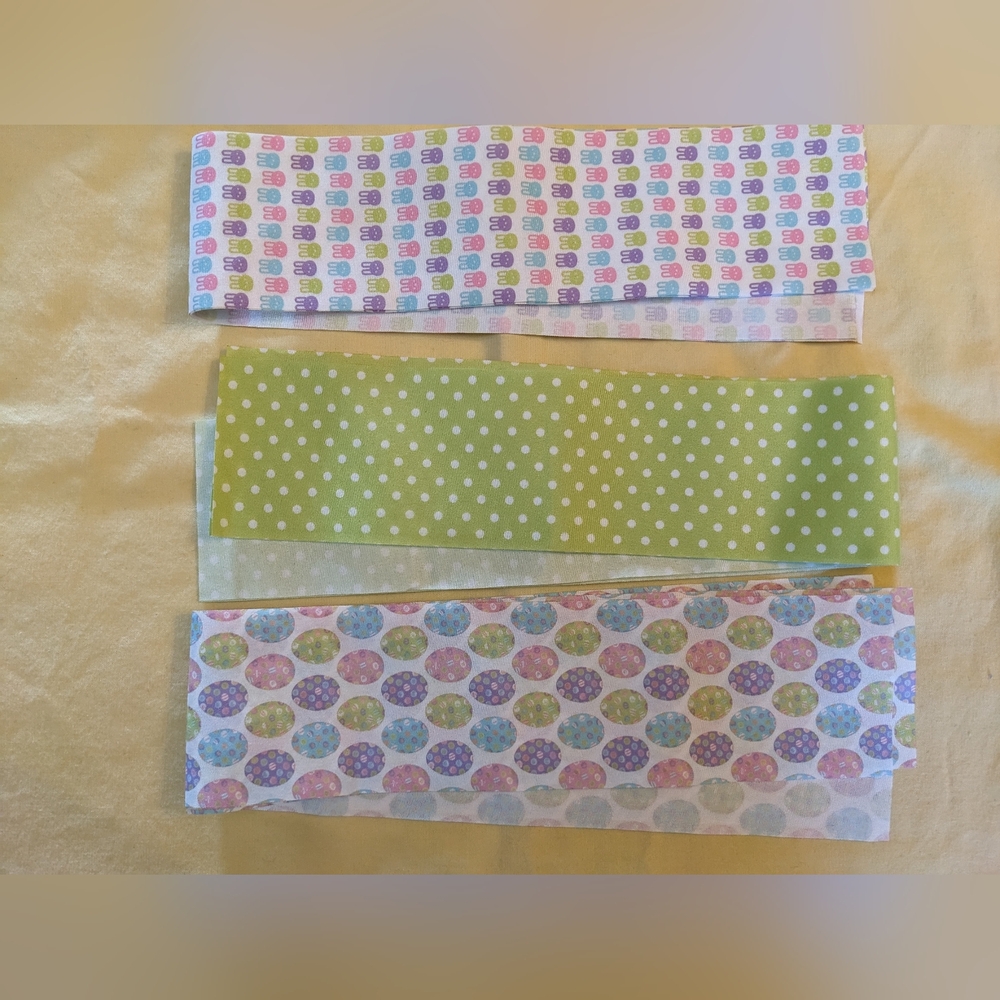 9 New Easter material Strips, Fabric, Make Hair Bows, TM1-P
